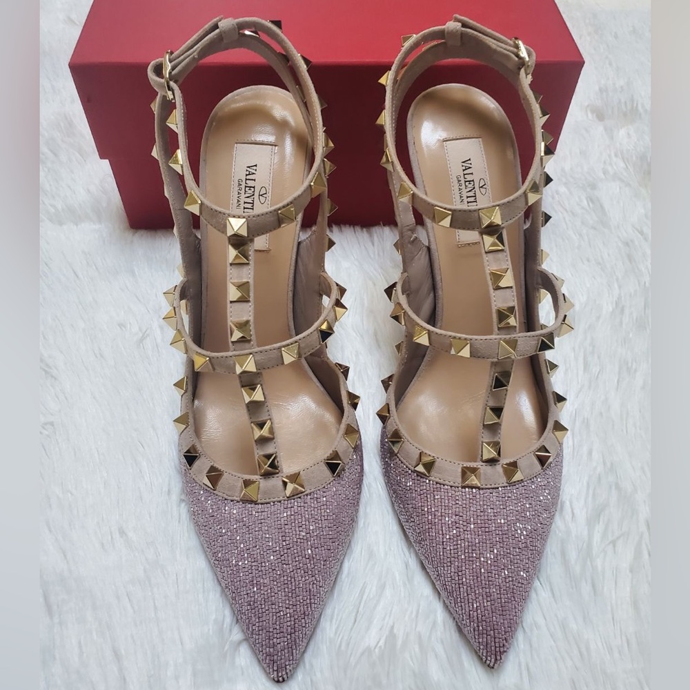 Valentino Garavani Rockstud Ankle Strap Pumps